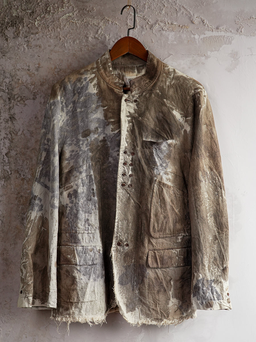 SOARIN WORLD Artistic Avant-Garde Loose-Fit Linen-Cotton Blend Blazer Z212XZ403