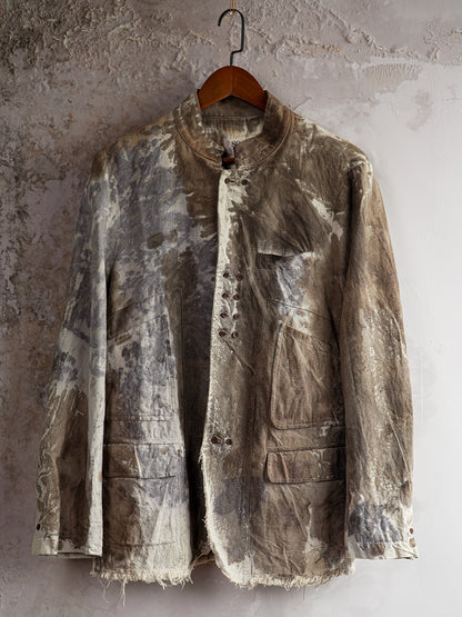 SOARIN WORLD Artistic Avant-Garde Loose-Fit Linen-Cotton Blend Blazer Z212XZ403