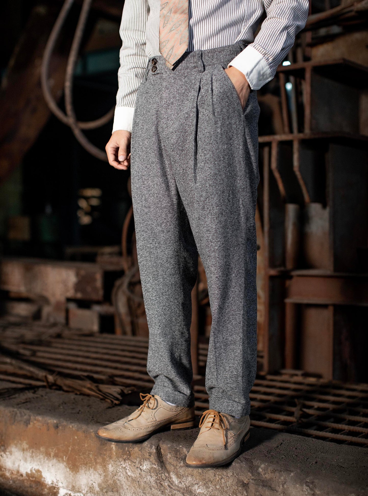 Soarin original retro style herringbone nine-point suit pants men's British style business slim straight nine-point casual trousers