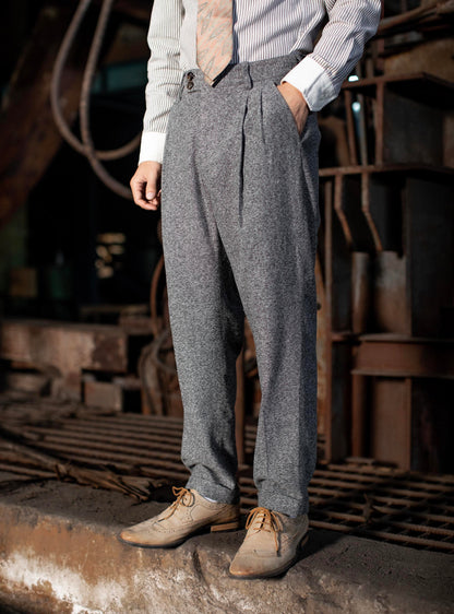 Soarin original retro style herringbone nine-point suit pants men's British style business slim straight nine-point casual trousers