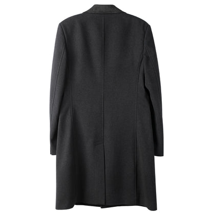 British style retro woolen mid-length coat for men knee-length slim trench coat for winter