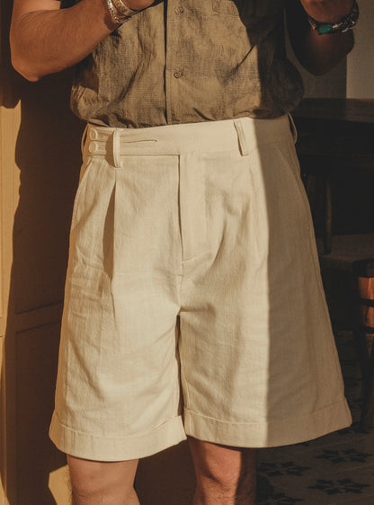 British style retro Naples shorts men's pure cotton business casual straight Bermuda shorts