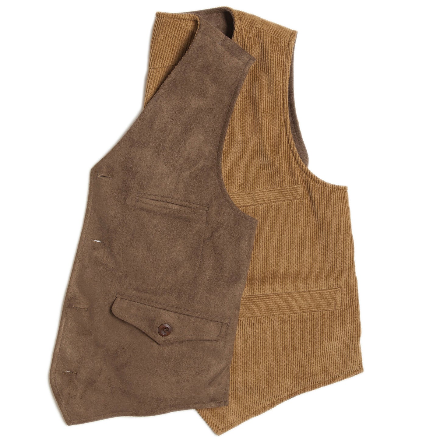 Ami Khaki Corduroy Vest Men American Retro Workwear Style Double-sided Vest Waistcoat