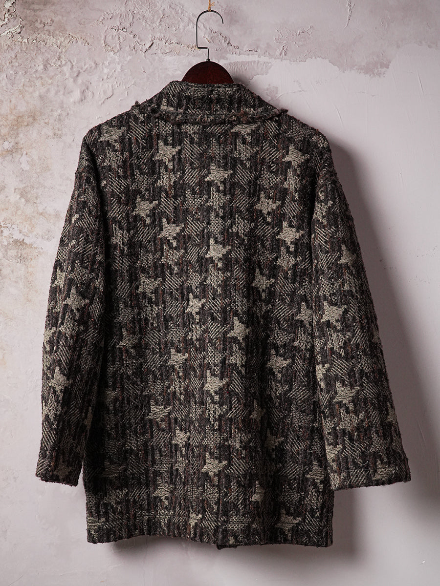 SOARIN WORLD Distressed Geo-Jacquard Loose Wool-Blend Coat Jacket DCZ253TJ104