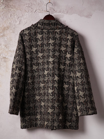 SOARIN WORLD Distressed Geo-Jacquard Loose Wool-Blend Coat Jacket DCZ253TJ104