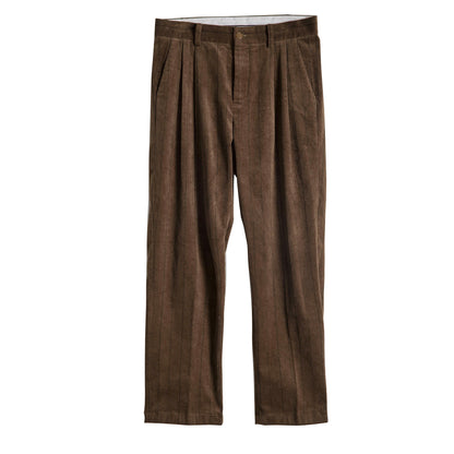 British retro style corduroy loose trousers men striped business casual straight suit trousers