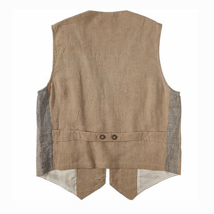 SOARIN WORLD Gai Yu Xia Series Slim Fit Linen Vest Z92B207