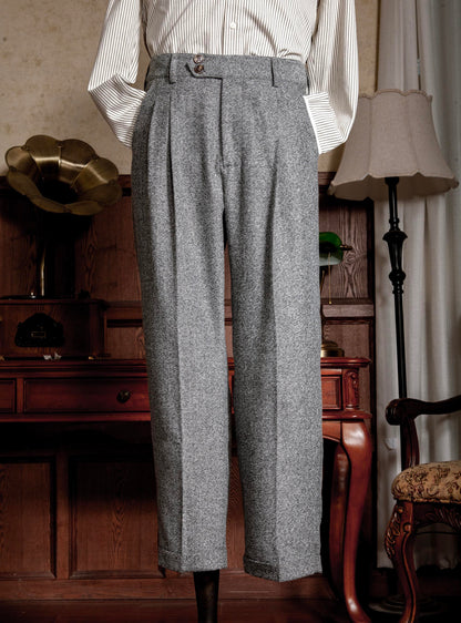 Soarin original retro style herringbone nine-point suit pants men's British style business slim straight nine-point casual trousers