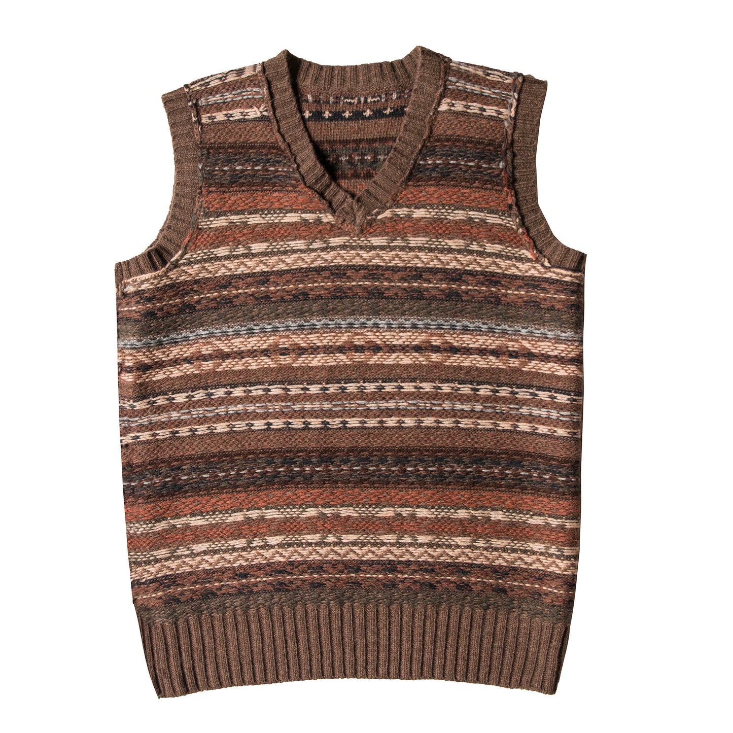 Vintage style Fair Isle sweater vest for men British vintage style V-neck wool sweater vest