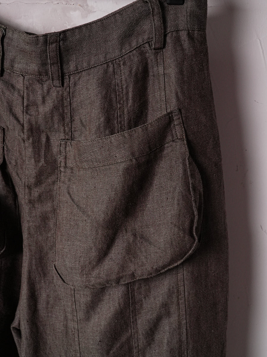 SOARIN WORLD Vintage Artisan Loose-Fit Linen-Hemp Blend Wide-Leg Trousers DCZ253TF247