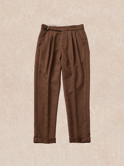 SOARIN Classic Vintage Regular Fit Poly Wool Blend Double Pleated Trousers JITZ2523F210
