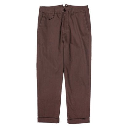 American retro style straight leg nine-point trousers for men Ami Khaki workwear casual slim coffee color nine-point trousers