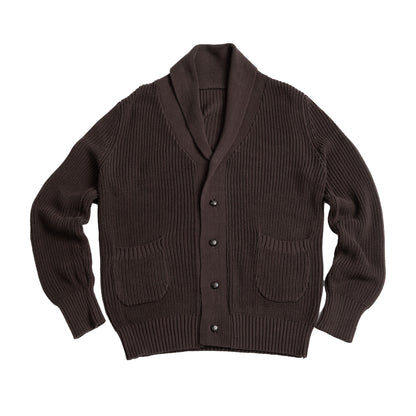 British retro style shawl collar sweater cardigan men's Naples casual heavy warm knit sweater