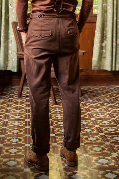 Ami Khaki Carrot Pants Men Retro American Workwear Style Straight Casual Gurga Nine-Point Suit Trousers