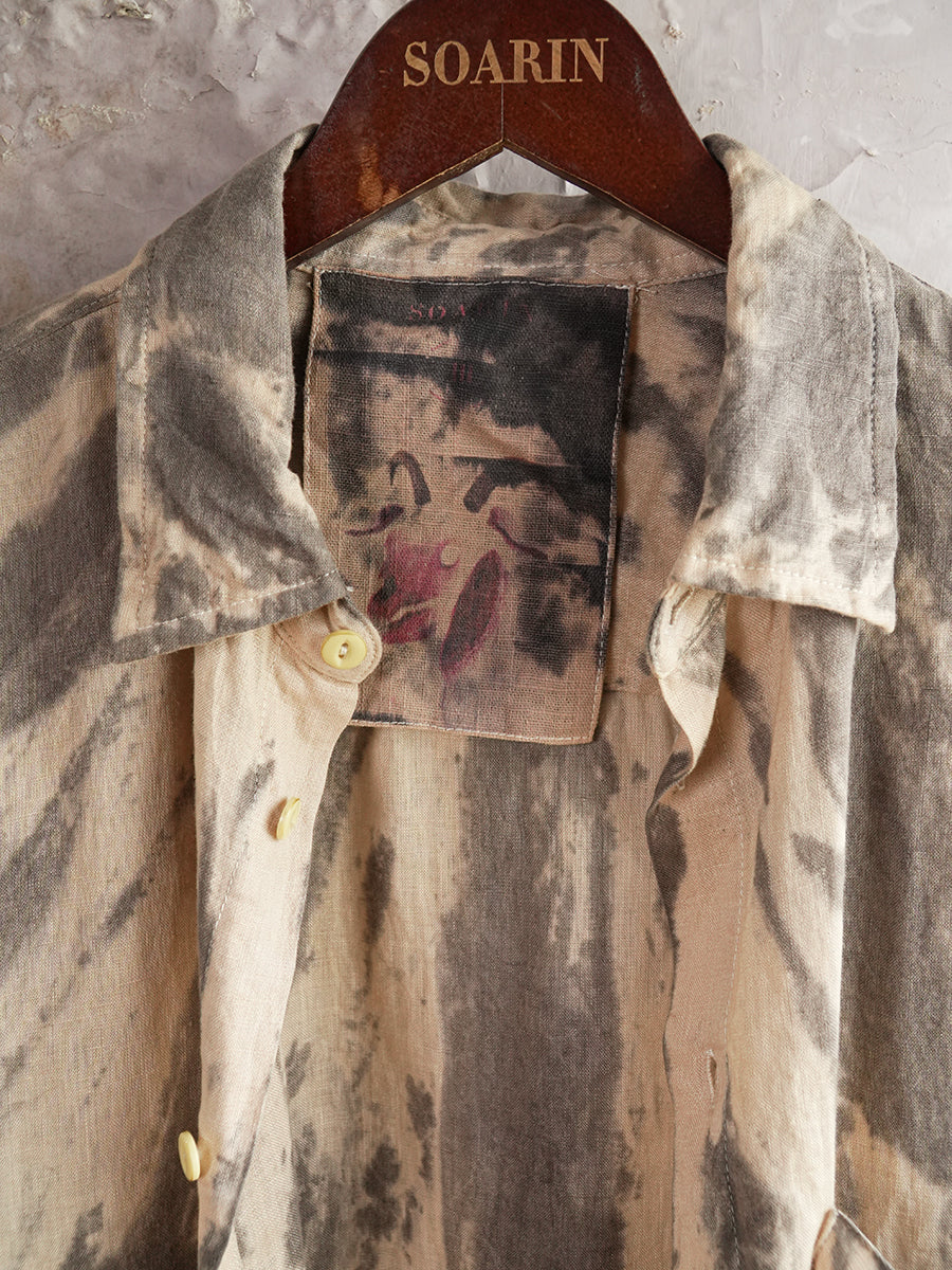 SOARIN WORLD Artistic Heritage Loose-Fit Linen Long-Sleeve Shirt N-DCZ253TC24