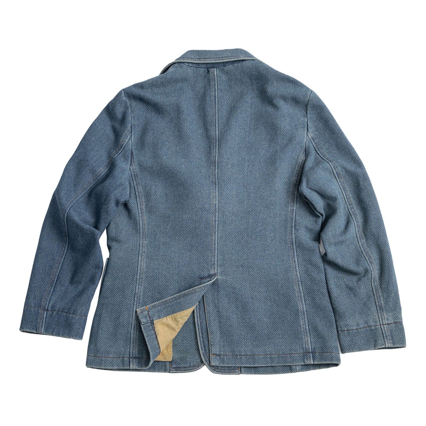 Waffle American retro denim suit jacket for men High-end casual slim-fit single suit