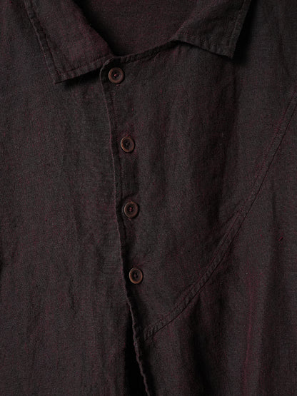 SOARIN WORLD Avant-Garde Artisan Regular-Fit Graffiti Pure-Linen Long-Sleeve Shirt LM262C06