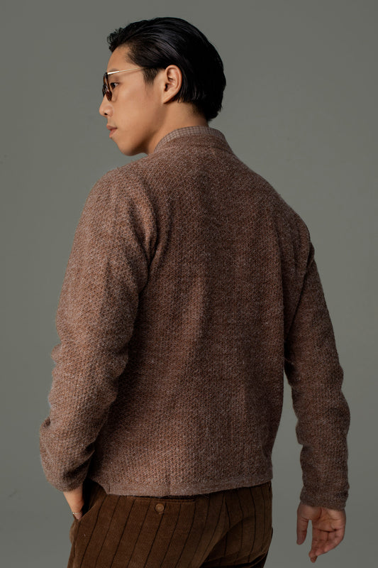 British retro style V-neck sweater cardigan men's autumn and winter slim knitted sweater jacket casual outer wear sweater