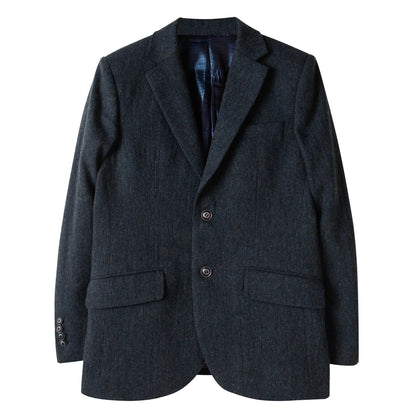 Retro British style woolen suit jacket for men yuppie business formal casual suit