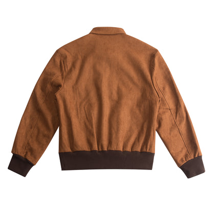 American retro style suede jacket for men Ami Khaki motorcycle wear casual loose deerskin jacket