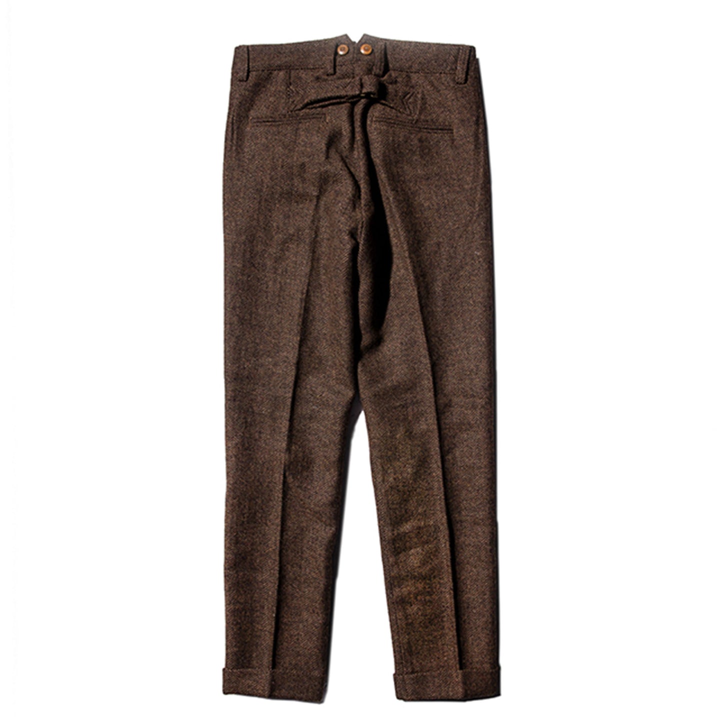 American retro style woolen nine-point trousers men's Ami khaki wool casual straight loose nine-point suit trousers