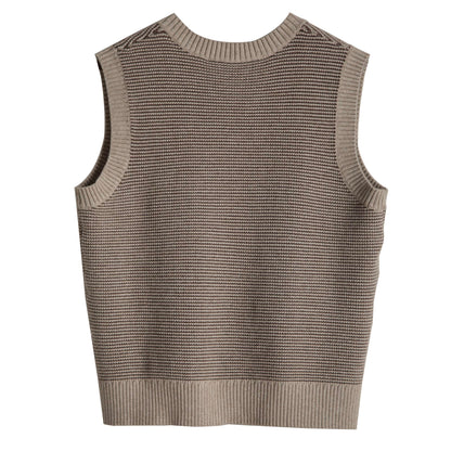 British retro style V-neck sweater vest for men vintage houndstooth plaid casual knitted vest