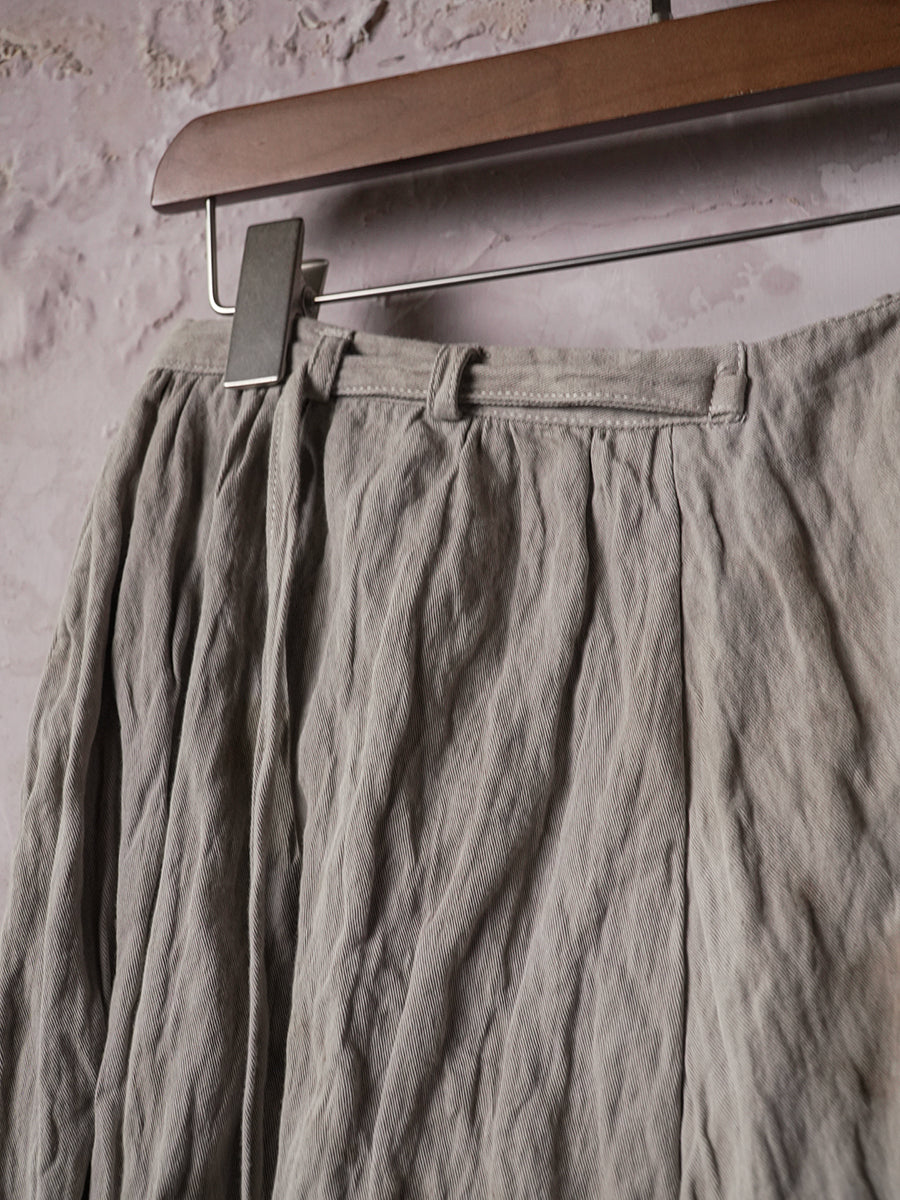 SOARIN WORLD Artisan Wabi-Sabi Sculptural Wide-Leg Wrinkled Cotton-Blend Culottes N-DCZ253TF12