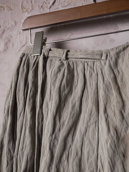 SOARIN WORLD Artisan Wabi-Sabi Sculptural Wide-Leg Wrinkled Cotton-Blend Culottes N-DCZ253TF12