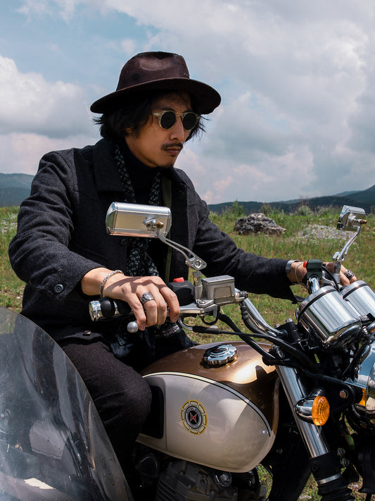 American retro style heavyweight work jacket men's Ami khaki motorcycle clothing casual wool ranch coat