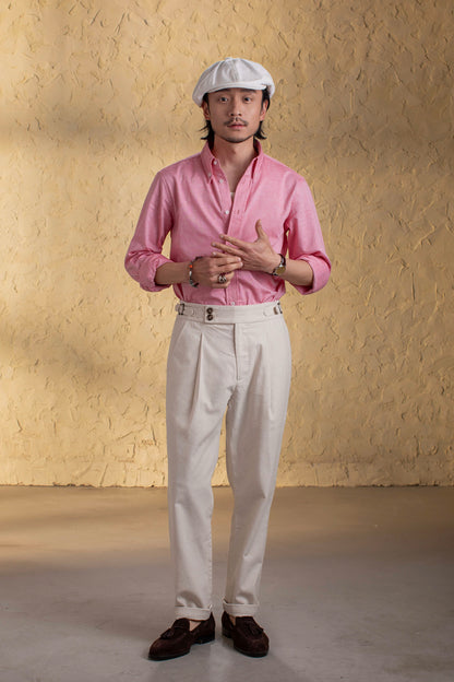 British retro style Naples trousers men's summer cotton and linen business casual slim tapered nine-point trousers