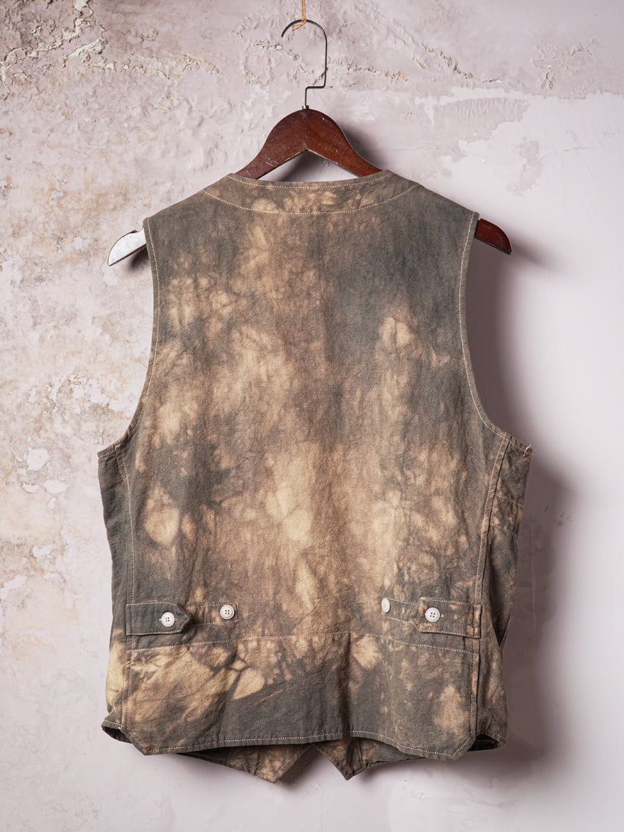 SOARIN WORLD Vintage Artisanal Slim-Fit Tie-Dyed Linen Vest Z92B202