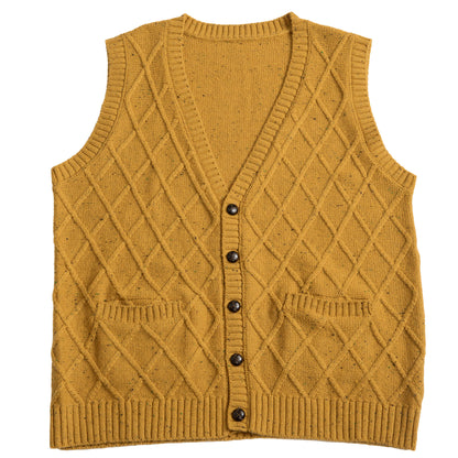British retro style sweater cardigan vest men's diamond check cable knit sweater vest waistcoat