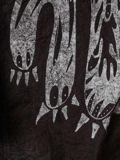SOARIN WORLD Avant-Garde Artisan Regular-Fit Graffiti Pure-Linen Long-Sleeve Shirt LM262C06