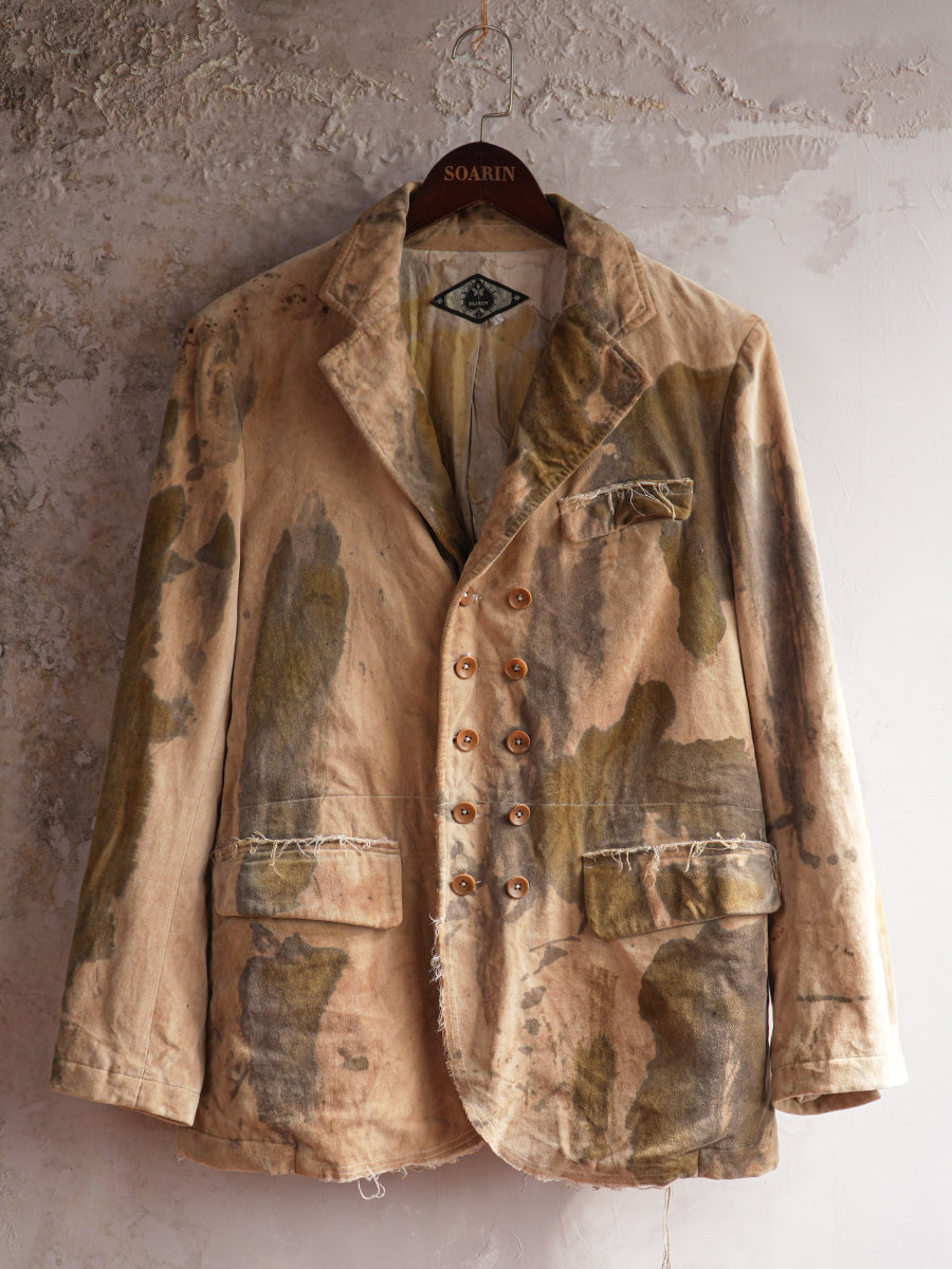 SOARIN WORLD Avant-Garde Artisan Loose-Fit Cotton Double-Breasted Blazer N-DCZ253TXZ04
