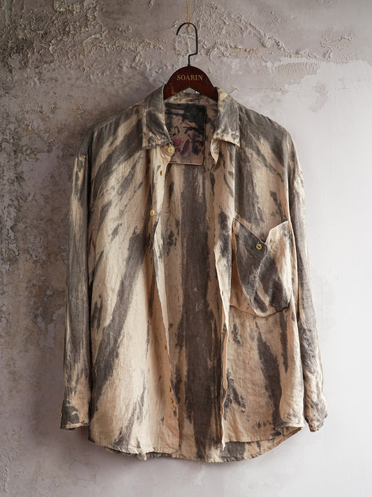 SOARIN WORLD Artistic Heritage Loose-Fit Linen Long-Sleeve Shirt N-DCZ253TC24