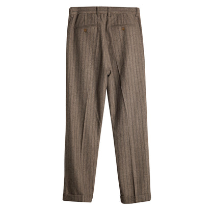 British retro striped suit pants for men, wool straight-leg loose pants business casual trousers