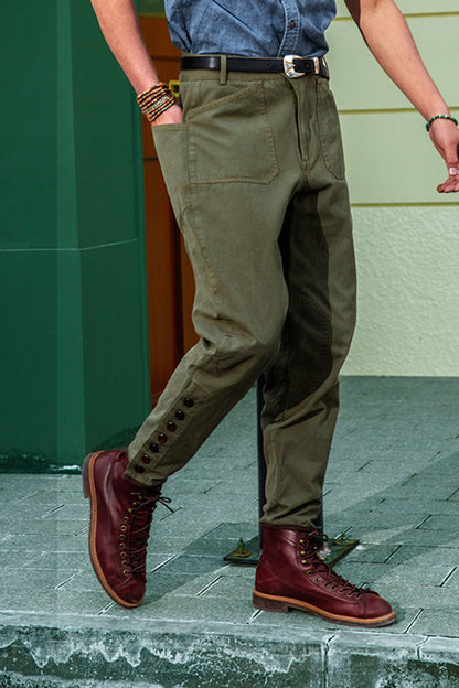 American retro style cycling pants men's Ami khaki workwear style casual slim breeches skinny nine-point pants