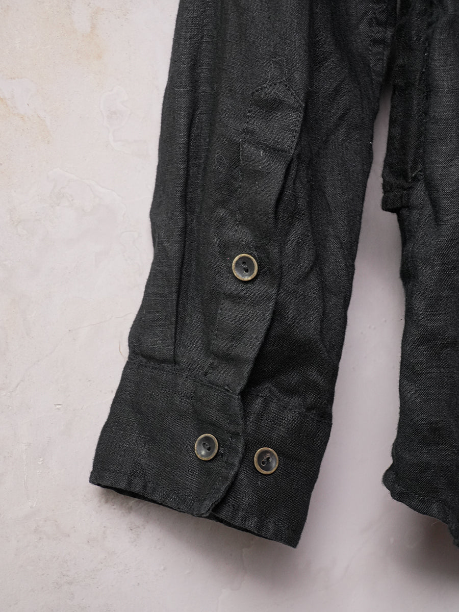 SOARIN WORLD Pioneer Wabi-Sabi Regular-Fit Crinkled Pure-Linen Two-Piece Set Shirt Vest N-DCZ253TC23
