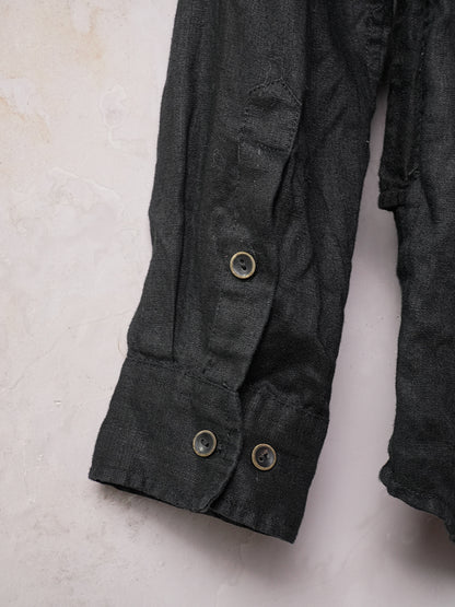 SOARIN WORLD Pioneer Wabi-Sabi Regular-Fit Crinkled Pure-Linen Two-Piece Set Shirt Vest N-DCZ253TC23
