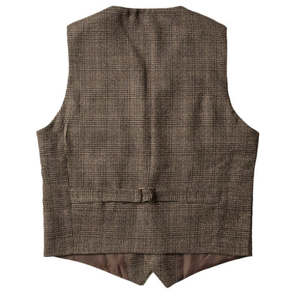 Retro British style plaid suit vest men actor suit vest business casual slim suit vest