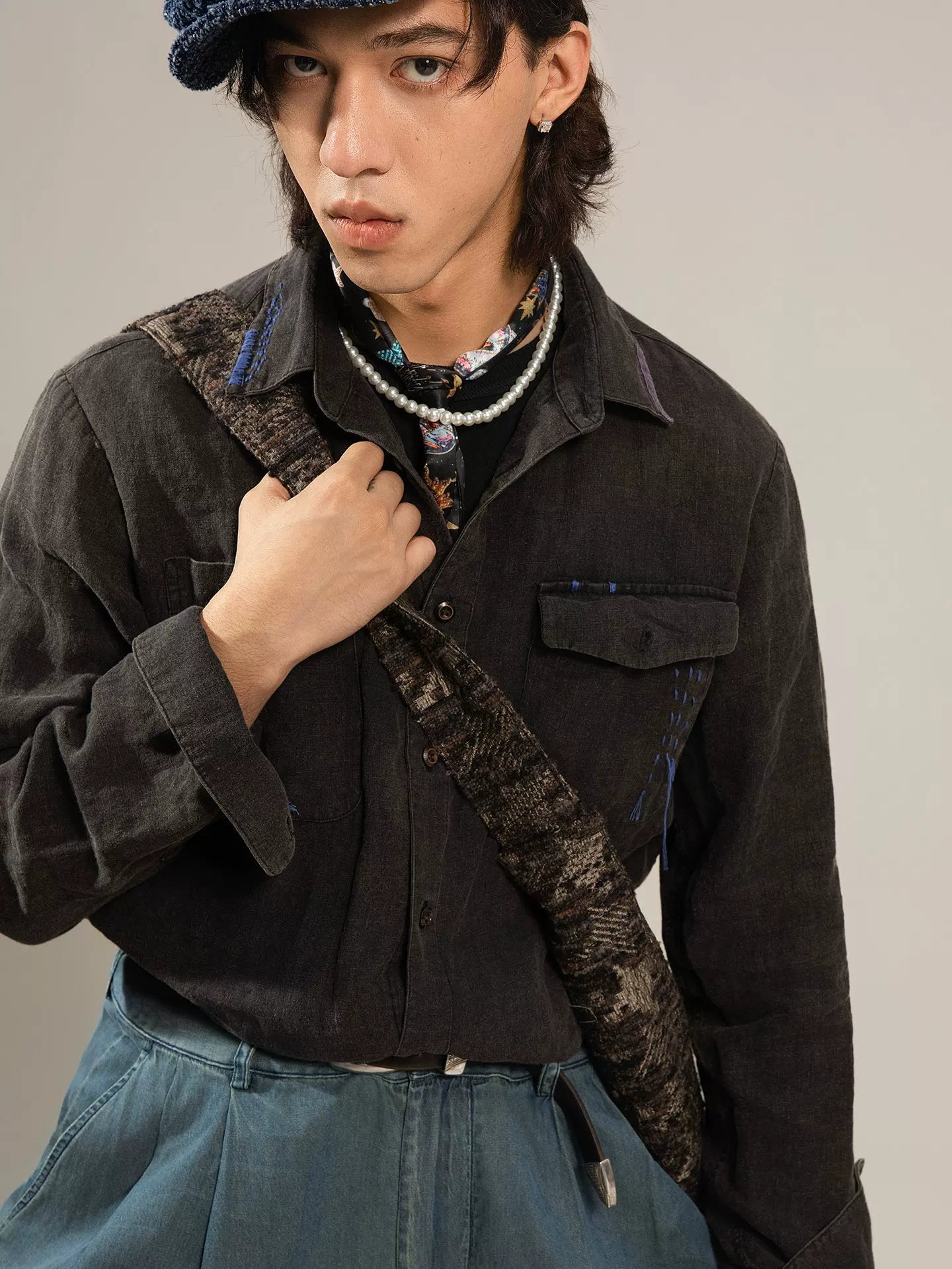 SOARIN WORLD Gai Yu Xia Series Relaxed-Fit Pure Linen Shirt Z93C226