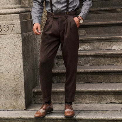 SOARIN British Vintage Tapered Fit Cotton Blend Trousers   CO203F366
