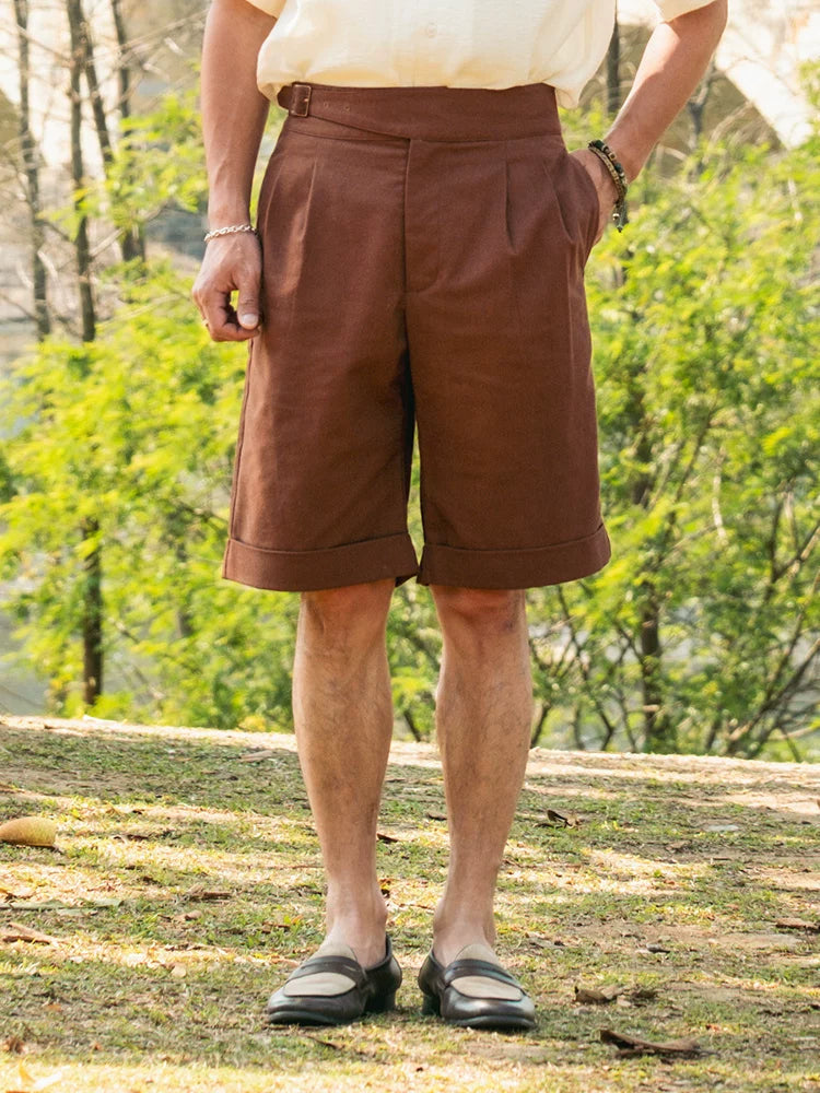 SOARIN Vintage Wide Leg Cotton Linen Blend Shorts JITZ242TF167