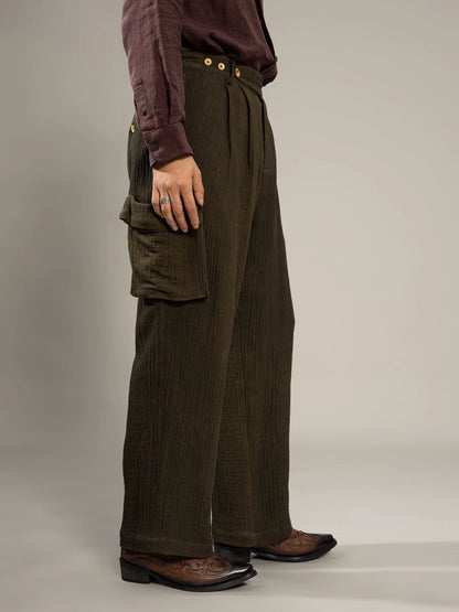 SOARIN WORLD Gai Yu Xia Series Relaxed Fit Linen Cotton Blend Trousers DCZ243TF197