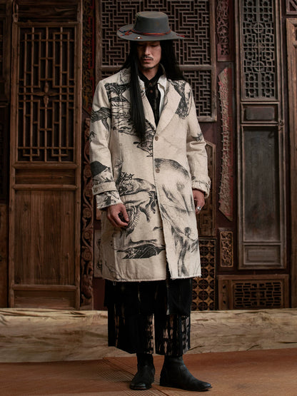 SOARIN WORLD gai yu xia Loose Fit Cotton Textured Trench Coat DCZ242TDY27K