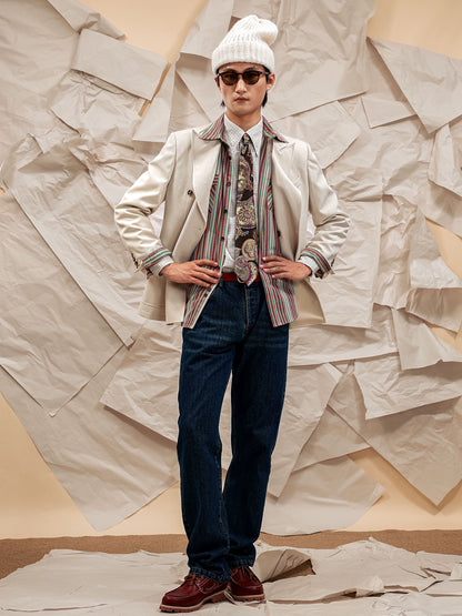 SOARIN复古美式直筒牛仔裤男 阿美咔叽水洗重磅休闲修身工装长裤