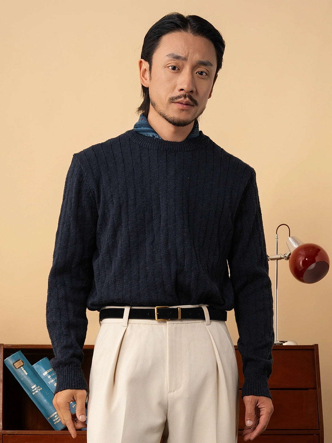 【双色】SOARIN英式绅装立体绞花长袖针织衫男 冬季保暖打底毛衣