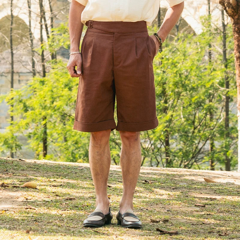 SOARIN Vintage Wide Leg Cotton Linen Blend Shorts JITZ242TF167