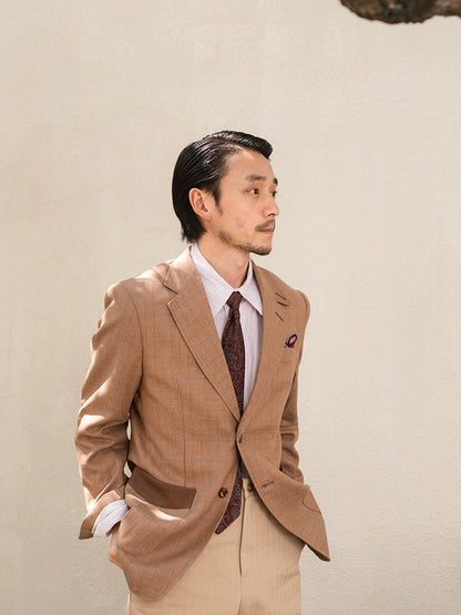 SOARIN英伦风复古格子西装外套男 原创设计感商务休闲修身单西服