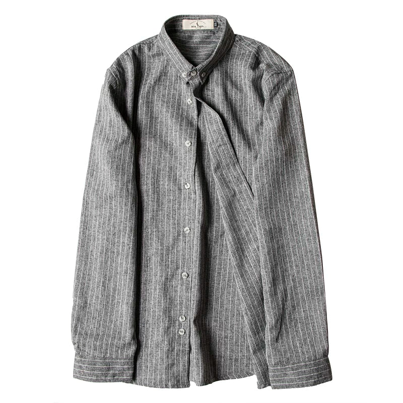 SOARIN Vintage Gentleman Regular Fit Striped Textured Long-Sleeve Shirt   EN63C11